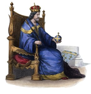 Portrett av Charles I av Napoli (Charles of Anjou) (1227-1285), konge av Sicilia. av French School