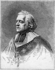 Portrett av Charles Joseph Eugene de Mazenod (1782-1861), eveque av Marseille. Portrett av gravering i "" The Illustrous World"" nr. 216 av 1. juni av French School