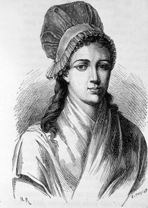 Portrett av Charlotte Corday (1768 - 1793) - i "" The History of France"" av Henri Martin av French School