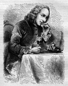 Portrett av Claude Henri de Fusee de Voisenon (1708-1775), fransk kirkemann, poet og dramatiker, representert av konditoren til Cauterets. Gravering fra 1858. av French School
