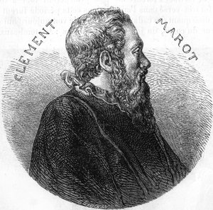 Portrait of Clement des Marets dit Marot (1496-1544), poet. In “” Histoire Populaire de la France””, sd. circa 1885. Engraving. av French School