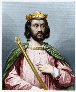 Portrett av Clotaire (Clothaire) III (652 - 673), konge av Neustria og Burgund - i "" Histoire des Francais"" av Lavallee, gravering, sd. av French School