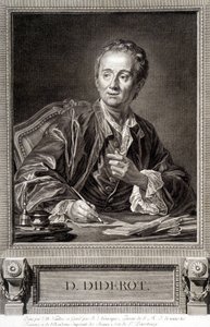 Portrett av Diderot fra Encyclopedia of Diderot and Alembert av French School