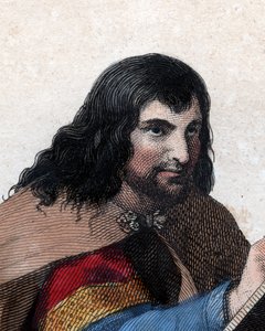 Portrett av Einhard (Eginhard, Einhart, Einard, Einhard) (775-840), frankisk lærd og hoffmann. av French School