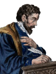 Portrett av Etienne Jodelle (1532-1573), fransk dramatiker og poet. av French School