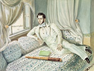 Portrett av Ferdinand de Lesseps på tidspunktet for hans visekonsul i Alexandria, ca. 1832 (wc på papir)