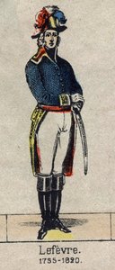 Portrait of Francois Joseph Lefebvre (1755-1820) Duke of Dantzig and of the Empire, Pair of France, then Baron and Pair of France Marechal of the Empire. Image of Epinal from the end of the 19th century. av French School
