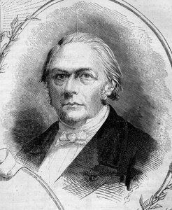 Portrett av Francois Jules Devinck (1802-1878), fransk industrimann og politiker. Gravering i "" Le Monde Illustré"" nr. 262 av 19. april 1862. av French School