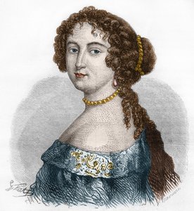 Portrait of Francoise Athenais (Francoise-Athenais) by Rochechouart Mortemart, Marquise de Montespan (or Madame de Montespan) (1640-1707). Engraving from 1879. av French School