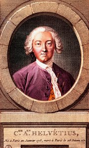 Portrett av den franske filosofen Claude Adrien Helvetius (1715-1771), gravering. 1772. av French School