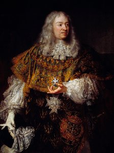 Portrett av Gabriel de Rochechouart (1600-1677) i flott drakt som ridder av Den Hellige Ånds Orden av French School