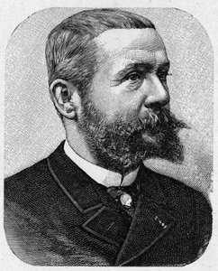 Portrett av Gaston Tissandier (1843 - 1899), fransk aeronaut - i "" Album de la Science; berømte lærde; Store funn""" 1896. av French School