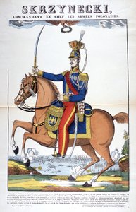 Portrett av general Jean Skrznecki, øverstkommanderende for den polske hæren, han vervet seg til Napoleon-troppene. Bilde av Epinal av French School