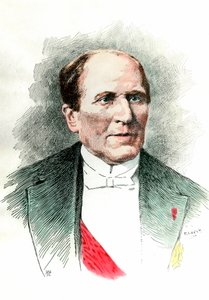 Portrett av Georges Eugene Haussmann kalt Baron Haussmann (1809 - 1891) prefet av Seinen under det andre imperiet. Gravering fra 1800-tallet. Privat samling. av French School