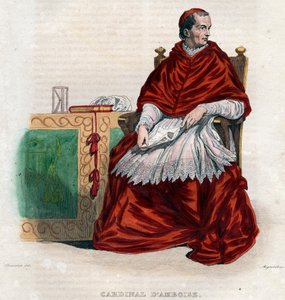 Portrett av Georges dAmboise (1460-1510), fransk kardinal og statsminister. av French School