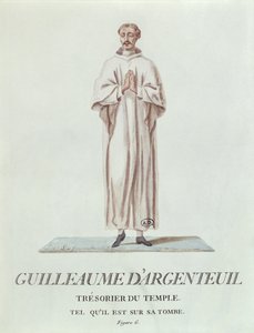 Portrett av Guillaume dArgenteuil, tempelkasserer, som avbildet på graven hans, 1786 (wc på papir)