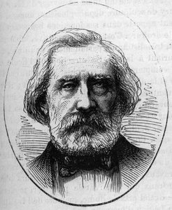 Portrait of Henri Labrouste (1801-1875), French architect. Engraving in “” Le Monde Illustré”” n°890 of 2 May 1874. av French School