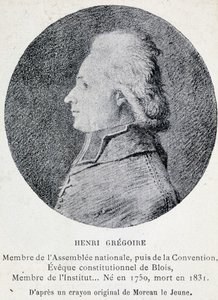 Portrett av Henri kjent som Abbe Gregoire (1750-1831), fransk kirkelig og politiker av French School
