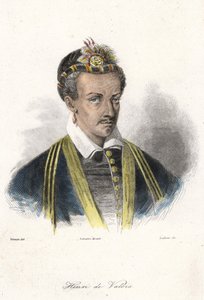 Portrett av Henrik III (1551 - 1589), konge av Frankrike. (med ørering). Gravering 1800-tallet. av French School