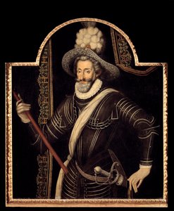 Portrett av Henrik IV i hvit cuirasse og sky, konge av Frankrike og Navarra (1553-1610) Anonymt maleri av den franske skolen på 1500-tallet. Dim. 1,15x0,99 m. av French School