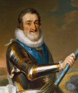 Portrett av Henry IV av Frankrike, i rustning, detalj av French School