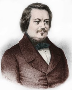 Portrett av Honore de Balzac (1799-1850), fransk forfatter. av French School