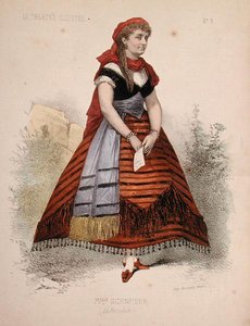 Portrett av Hortense Schneider (1833-1920) i rollen som La Perichole i operetten med samme navn av Jacques Offenbach (1819-90) illustrasjon fra 