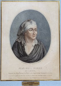 Portrett av Jean Paul Marat (1743-1793), fransk lege, publisist og politiker av French School