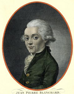 Portrett av Jean Pierre (Jean-Pierre) Blanchard (1753-1809), fransk aeronaut. av French School