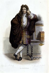 Portrett av Jean de La Bruyere, fransk forfatter og moralist (1645-1696) i Ed. Mennechet, "" Le Plutarque francais"" av French School