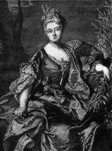 Portrett av Jeanne Becu, grevinne (eller madame) av Barry (1743-1793), siste elskerinne til Louis XV, i Ceres, jordbrukets gudinne. Gravering i "Historien om prostitusjon og utskeielser i verdens folk fra antikken til i dag"" av Dr. T av French School