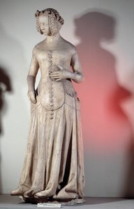 Portrett av Jeanne de Boulogne, kone til hertugen av Berry (1340-1416) Skulptur fra 1385 fra Justispalasset i Poitiers. Paris, Museum of Monuments engelsk av French School