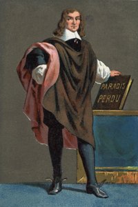 Portrett av John Milton, engelsk poet og essayist (1608 - 1674) av French School