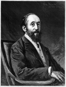 Portrait of Jules Claretie (1840-1913), French novelist and member of the French academy between 1888 and 1913, In “” The Illustrous World” av French School