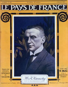 Portrett av Kerensky, forside av det franske magasinet Le Pays de France, 4. oktober 1917 av French School