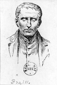 Portrett av Louis Braille (1809-1852) av French School