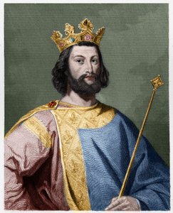 Portrett av Ludvig VII den unge (1120 - 1180), konge av Frankrike - i "Histoire des Francais"" av Lavallee, gravering, sd. av French School