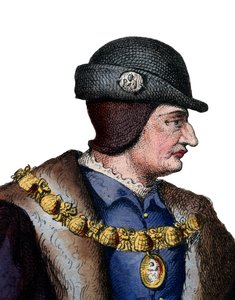 Portrett av Louis XI av Frankrike (1423-1483), konge av Frankrike. av French School
