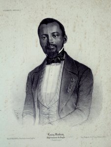 Portrett av Louisy Mathieu (1817-1874), tidligere slave og stedfortreder for Guadeloupe Gravering av Chartres fra 1800-tallet, Musee des Beaux Arts av French School