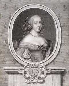Portrett av Mademoiselle de Montpensier kalt "Grande Mademoiselle" av French School