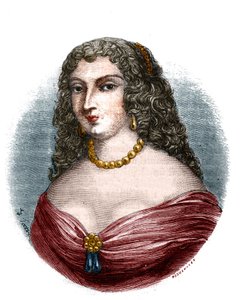 Portrett av Mademoiselle de la Fayette (Louise de La Fayette 1618-1665) elskerinne i tittel, men uten funksjoner av kong Louis XIII sett farens impotens"" Gravering i "Histoire des papes-kings-queens-et-empereurs a travers les århundrer""" av Mau av French School