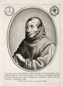 Portrett av Marin Mersenne (1588-1648) gravert av Balthazar Moncornet (ca. 1600-68) av French School