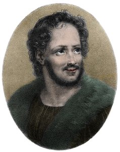 Portrait of Mathurin Regnier Poete francais (1573-1613) - Portrait of Mathurin Regnier (1573-1613), French satirist, Engraving av French School