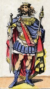 Portrait of Merovee III (or Merowig) (ca. 412-458), King of the Franks from 448 to 458. av French School