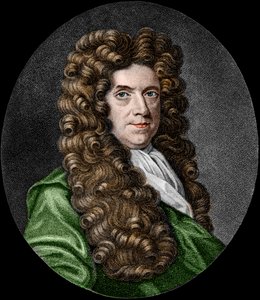 Portrett av Neremiah Grew (1641-1721). engelsk botaniker. av French School