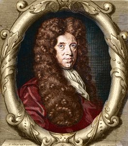Portrett av Neremiah Grew (1641-1721). engelsk botaniker. av French School