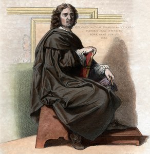 Portrett av Nicolas Poussin (1594-1665), fransk maler. av French School