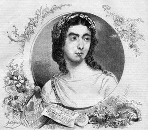 Portrett av Pauline Viardot (1821-1910), fransk sanger, i operaen "" Orphee"" av den tyske komponisten Cristoph Willibald von Gluck (1714-1787). Gravering i "" Le Monde Illustré"" nr. 137 av 26. november av French School