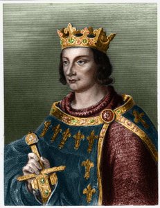Portrett av Filip III av Frankrike, kjent som Philippe le Hardi (1245-1285) (kapetianernes dynasti).- i "" Histoire des Francais"" av Lavallee, gravering, sd. av French School