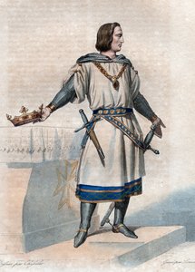 Portrett av Filip II Augustus (1165-1223), konge av Frankrike. av French School